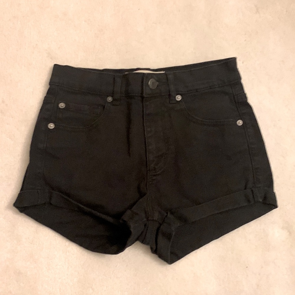 Black jean shorts